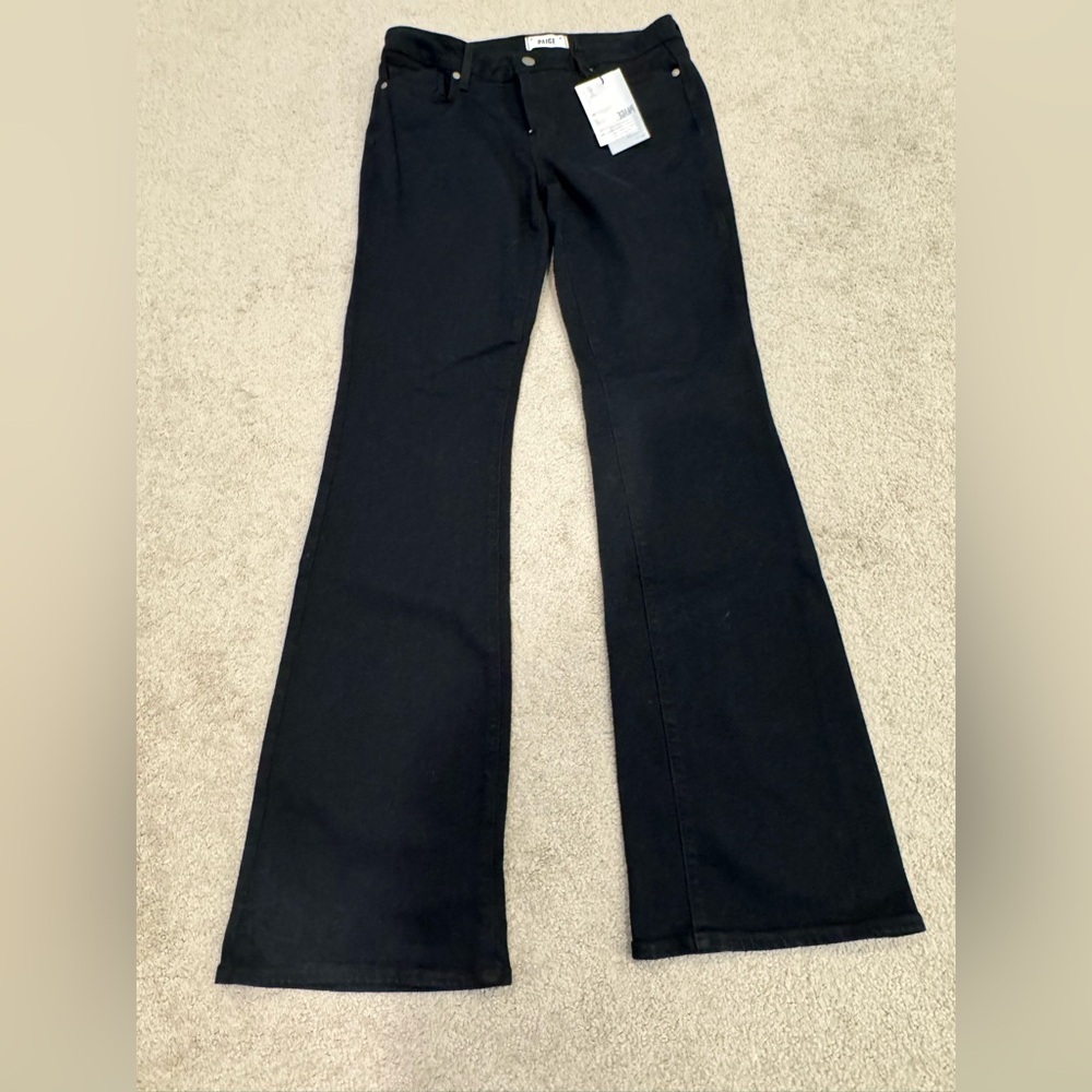 PAIGE Black Flare Wide Leg Jeans